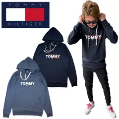 トミーヒルフィガー Tommy Hilfiger トップス パーカー フーディ スウェット 09T4499 部屋着 ルームウェア 薄手 ユニセックス プリントロゴ ネイビー ヴィンテージブルー TOMMY HILFIGER HOODIE 新品 正規品 未使用品