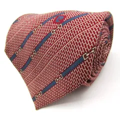 ピエールカルダン ブランド ネクタイ シルク 格子柄 メンズ レッド Pierre Cardin 【中古】