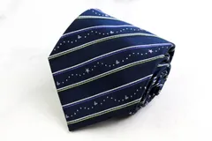ディズニー ブランド ネクタイ ミッキー ストライプ柄 ドット 小紋柄 PO メンズ ネイビー Disney 【中古】