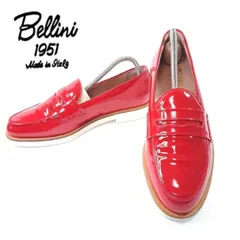 Bellini ベリーニ コインローファー エナメル レッド EU38 スリッポン イタリア製 hws01171