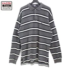 90s vintage RALPH LAUREN マルチボーダー柄 長袖ポロシャツ メンズ 表記Lサイズ