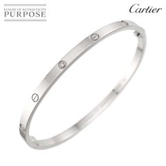 カルティエ Cartier ラブ ブレス スモール SM ハーフ ダイヤ 6P #17 K18 WG 750 ブレスレット バングル Love【証明書付】 90285530