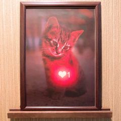 183:たった1つの命    猫  パロディアート  ポスター フレーム付き