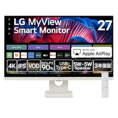 LG スマートモニター 27SR73U-W/LG MyView Smart Monitor / 27インチ 4K / webOS 23 / IPS / 約10.7億色表示(8bit+FRC) /
