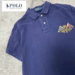 【ビンテージ】ポロ・ラルフローレン 刺繍・星条旗 ポロシャツ　刺繍　フラッグ　M