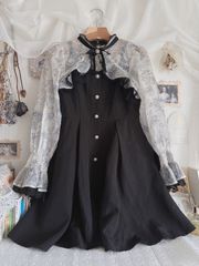 ジャンク品☆h.NAOTO Bloodベロア調ジャケット 蝶柄インナー重ね着風
