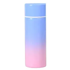 ブルー×ピンク ミニ水筒 ポケットに入る水筒 ポケット水筒 マイボトル ミニサイズ ステンレス 保温保冷 軽量 スリム ミニボトル 真空 断熱 水筒 ステンレスボトル マグボトル マイマグ ミニボトル ポケットマグ 持ち歩き 散歩用 カフェ コーヒー 紅茶 お