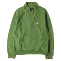 STUSSY ステューシー スウェット ストックロゴ ハーフジップ モックネック スウェットシャツ Stock Logo Mock Neck Sweat グリーン L トップス 長袖 ストリート ブランドのサムネイル