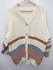 ◇ MURUA ムルーア 長袖 ニット カーディガン サイズF ライトベージュ マルチ レディース P  【1406240028603】