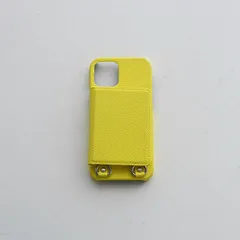 カードポケット付 スマホケース iPhone12/12pro用　Yellow/黄