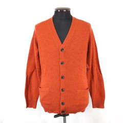 美品★UNIQLO +J【ユニクロ】 カーディガン ウール100％【メンズM/赤茶/red】Tops/Cardigan◆BJ081-e