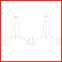 【人気商品】写真立て 皿立 本立て アイアン 白8号 プレートスタンド (2個セット)