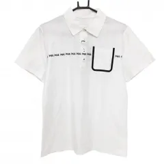 【新品】PGGパーリーゲイツ 半袖ポロシャツ 白×黒 胸ポケット 吸汗速乾  メンズ 5(L) ゴルフウェア PEARLY GATES