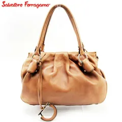 サルヴァトーレ フェラガモ ハンドバッグ バッグ ガンチーニ ブラウン レザー Salvatore Ferragamo  T17205S