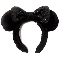 【中古】アクセサリー(非金属) ミニーマウス カチューシャ(ふわもこ/ブラック/スパンコール) 「ディズニー」 東京ディズニーリゾート限定
