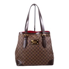 【Louis Vuitton】ルイ・ヴィトン ハムステッドGM N51203 ダミエ エベヌ ブラウン系 トートバッグ バッグ レディース 【中古】 USED-AB 【9304】