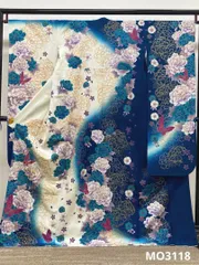 振袖 豪華 金駒 金彩 紋意匠 ラメ刺繍 牡丹 蝶 身丈169cm MO3118