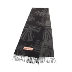 アクネストゥディオズ ACNE STUDIOS マフラー カシミヤジャカードスカーフ ロゴ CA0366 ブラック その他 マフラー ユニセックス Used Aのサムネイル