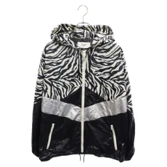 CELINE (セリーヌ) 22SS Loose Cut Jacket With Zebra コーティングナイロンゼブラルックルーズカットジャケット ロゴプリント 総柄 ブラック/ホワイト 2W537260Q