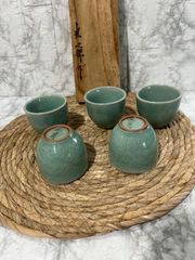 新品未使用　高麗青磁　池順鐸　茶器　茶道具　湯呑み　5客セット