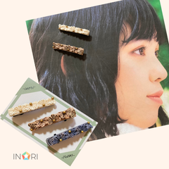 つまみ細工のヘアクリップ３色セット