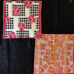 2枚セット　FEILER　ばら　千鳥格子　ピクシー　タオルハンカチ　花柄