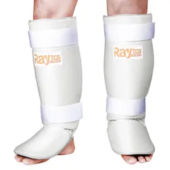 Raytos ベーシックレッグガード レガース キックボクシング 足サポーター キックボクシング レッグガード すね当て 3cm厚手インナー 衝撃吸収 格闘技 空手 防具 プロテクター