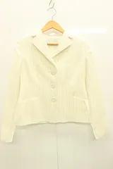 【中古】 CELFORD レディースジャケット 36 ウールジャケットジャケット CELFORD 36 黒 ブラック 白 ホワイト ストライプ