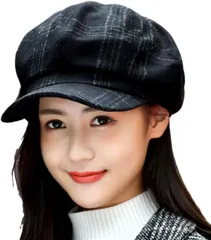 ドナリー キャスケット グレンチェック柄 フリーサイズ レディース(ブラック,  M)