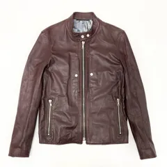 【美品】最高級やぎ革 PS Paul Smith シングルライダース Paul Smith 未使用品○Paul ポールスミス ラムレザー ニット切替 ZIP