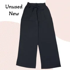 【未使用】ガウチョパンツ レディース L 黒 リボン付き ウエスト調整 ワイドパンツ ゆったり シルエット 通勤 通学 オフィス