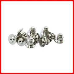 バッチ裏金具（留め具）10個セット　タイタック銀色 バッジ 社章 ピン 学校 会社