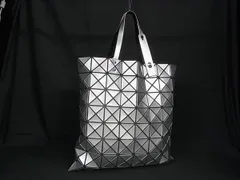 ■極美品■ BAO BAO ISSEY MIYAKE バオバオイッセイミヤケ ルーセント PVC トートバッグ ハンドバッグ シルバー系 AX3666 