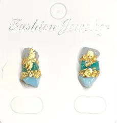 天然石　ラリマー×アマゾナイト× ブルーレースアゲート　３石　ピアス　イヤリング