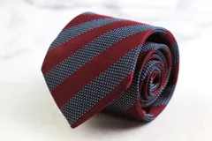 ヒルトン ブランド ネクタイ ストライプ柄 ドット シルク イタリア製 PO メンズ ネイビー HILTON 【中古】