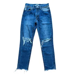 MOUSSY KNEE CRASH スキニー レディースXS サイズ24 スリム テーパード ニークラッシュ マウジー