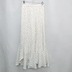 ◇ ⊂◎●未使用● NATURAL BEAUTY BASIC ナチュラルビューティーベーシック ドット柄 ロング フレア スカート サイズS ホワイト ブラック レディース E  【1503050034364】