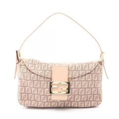 フェンディ FENDI ショルダーバッグ マンマバケット ズッキーノ 8BR003 ピンクベージュ キャンバス レザー ズッキーノ ショルダーバッグ レディース Used A