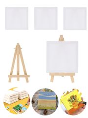 LYHMHAMY キャンバス キャンバス 正方形 ミニキャンバス 画材 絵画 水彩画 油絵 絵画ボード 芸術学校 イーゼル1個 キャンバス 3枚（10＊10cm）