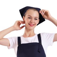 【特売】BIGHAS 三角巾 大人用 シンプル シワになりにくい 無地 レディース メンズ カフェ エプロンと共に 全14色 (ネイビー)