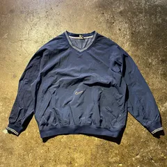 NIKE 90s センタースウォッシュロゴ ナイロンプルオーバー ジャケット 銀タグ XXL ナイキ ネイビー