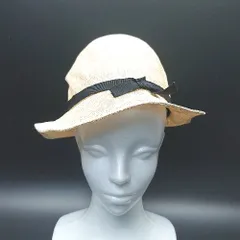COEUR クール リボン付き メッシュ シンプル サラサラ生地 中折れハット ベージュ サイズM レディース メンズ  【1305290003472】