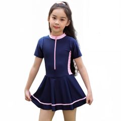 新品 [VNGOLERRY] 水着 ワンピース キッズ 女の子 ガールズ水着 スクール水着 子供用水着 スイムウェア オールインワン 一体型 ショートパンツ 幼稚園 学生 水泳教室 海 夏 UVカット90 100 110 120 130 140 150