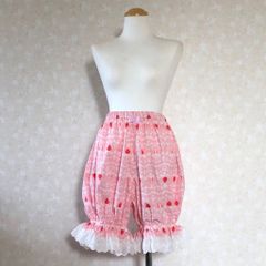 ホイップクリーム柄ドロワーズ 53cm丈 ストロベリーピンク