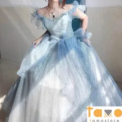 2024年　イブニングドレス フリル オフショル リボン ウエスト レディース