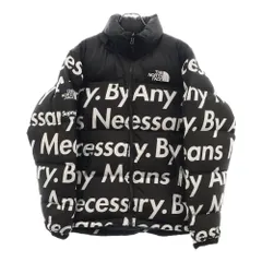 SUPREME (シュプリーム) 15AW×THE NORTH FACE BY ANY MEANS NUPTSE JACKET ザノースフェイス エニーミーンズ 文字 ヌプシダウンジャケット ブラック ND51551I