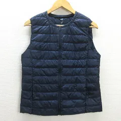 D■ユニクロ/UNIQLO ウルトラライトダウン コンパクトベスト/インナーダウン【XL】紺/LADIES/51h【中古】