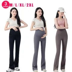 ヨガパンツ?ストレッチパンツ ルームウェア 部屋着 セミベルボトム  美脚 マタニティ?フレアパンツ 吸水速乾 パンツ ボトムス お出かけ セミフレア 伸縮性抜群 妊婦 レディース マタニティ服 伸び#sowa6585862