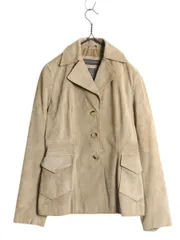 【お得なクーポン配布中!】 00s バナナリパブリック 本革 スウェード レザー テーラード ジャケット レディース XS オールド 革ジャン サファリ ハンティング ベージュ