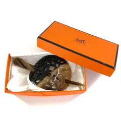 【新品】HERMES エルメス　かんざし　水牛　バッファローホーン　箱付 HERMES エルメス バッファロー・ホーン 水牛の角 簪 ブラウン